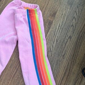 Aviator Nation Pink Joggers with stripes